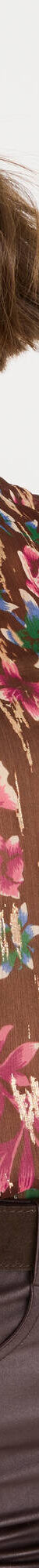 Chemisier manches longues imprimé fleuri et doré (chocolat / rose) Chemisier manches longues imprimé fleuri et doré (chocolat / rose)